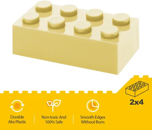 Vista 3 de Ladrillos de construcción clásicos, 100 piezas de bloques de construcción de 2 x 4, juguetes de construcción creativos STEM compatibles con todas