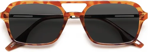 Vista 8 de SOJOS Vintage Polarized Aviator Sunglasses for Women Men 70s Retro Flat Narrow Rectangular Womens Glasses SJ2186