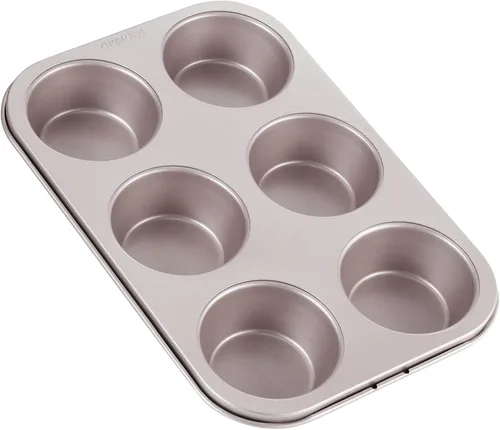Vista 14 de CHEFMADE Molde para Brownie y Muffin, Molde de 6 Cavidades Antiadherente para Tartas y Cupcakes, para Hornear en Horno (Oro Champán)