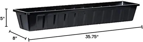 Vista 2 de Novelty Poly-Pro Jardinera de plástico para flores , Caja de flor, 36 - pulgadas Negro
