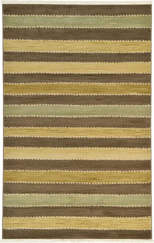 Vista 2 de Unique Loom Fars Collection - Alfombra de área - Monterey (5' 1" x 8' Rectángulo, Marrón/Crema)