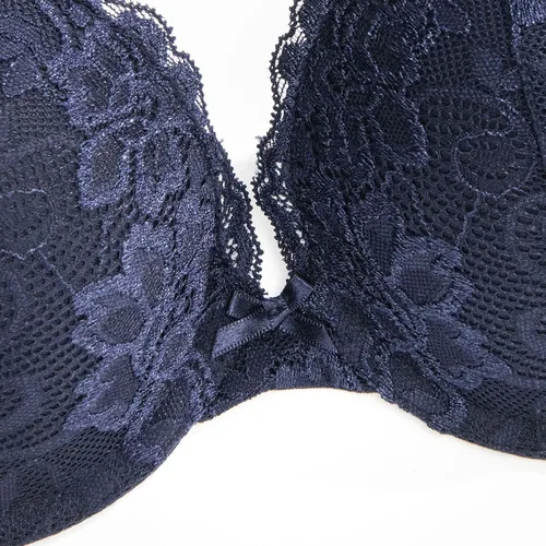 Vista 4 de Wingslove Sujetador push up para mujer, brasier acolchado de encaje cómodo añade 1 taza de brasier con aros