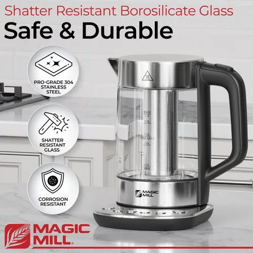 Vista 3 de Magic Mill Pro Hervidor Eléctrico con Infusor de Té y Control de Temperatura - Función de Mantenimiento del Calor, Hervido Rápido, Apagado
