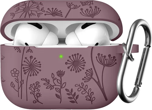 Vista 26 de Lerobo - Funda para AirPods Pro 2, funda de silicona suave con llavero para mujer