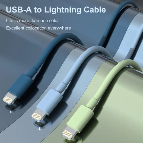 Vista 2 de Paquete de 6 cargadores para iPhone (3/3/6/6/9 pies), cable Lightning de varios colores con certificación MFi de Apple, cable de transferencia