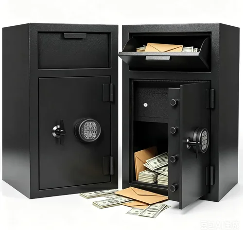 Vista 10 de Caja fuerte de depósito ignífuga de 2.0 pies cúbicos, caja de seguridad con ranura de depósito frontal y cerradura con combinación digital