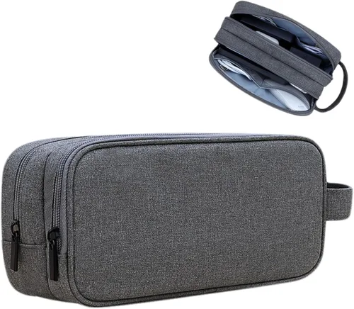 Vista 11 de Teskyer Bolsa organizadora de cables, organizador de accesorios electrónicos de viaje, bolsa de tecnología portátil para cargadores de teléfono