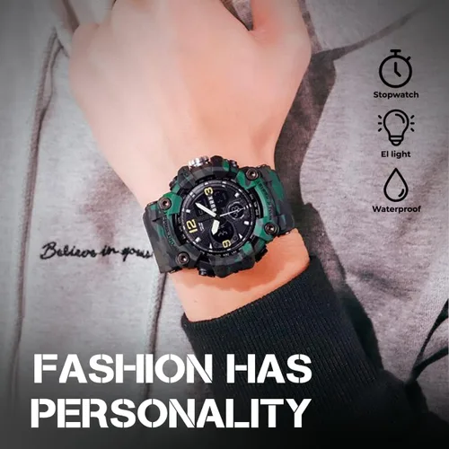 Vista 7 de BURK 1742 Men's Watches Multifunction Watch Men Sports Wristwatches Military Shockproof Fashion Digital Waterproof
