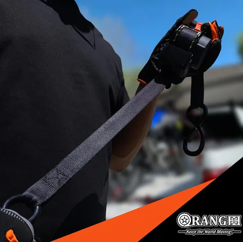 Vista 5 de ORANGEE® Paquete de 4 correas de trinquete retráctiles automáticas de alta resistencia de 1 pulgada x 10 pies, perfectas para asegurar carga