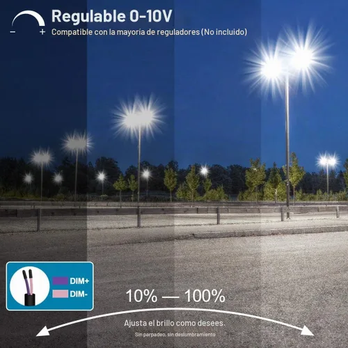 Vista 6 de Luz de estacionamiento LED de 150W con anochecer al amanecer, 150W