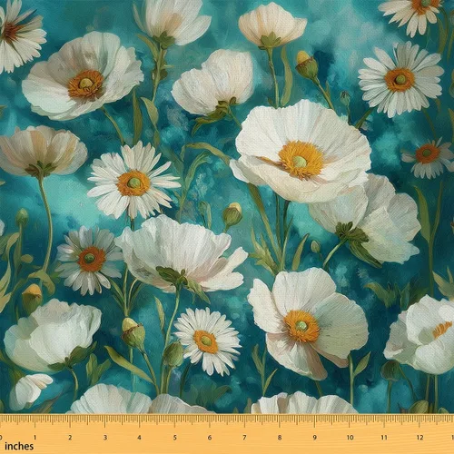 Vista 34 de Feelyou Tela de Flores Groovy por Yarda 1 Yarda Niños Retro Floral Boho Tela de Tapicería para Sillas para Niños Niñas Adolescentes Años 70 Hippie