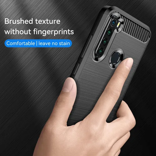 Vista 3 de Funda protectora para Xiaomi Redmi Note 8 de fibra de carbono, TPU suave, antideslizante, duradera, ligera, protectora para Redmi Note 8, negro