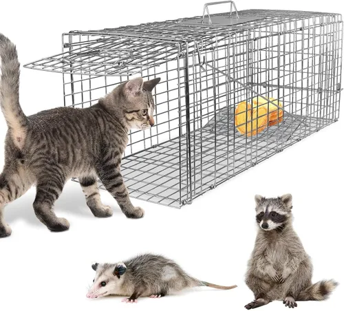 Vista 9 de Trampa de jaula de animales vivos de 26 pulgadas, trampas plegables