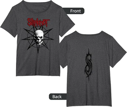 Vista 10 de Slipknot Skull playera Estrella, hombre 2XL, Jaspeado oscuro Asfalto