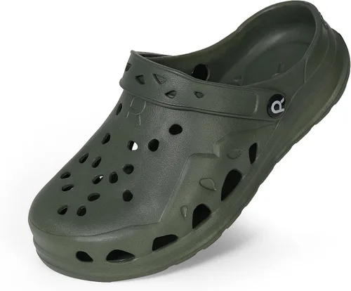 Vista 17 de HEVA Zuecos de jardín para mujer adulta, pantuflas clásicas sin cordones, sandalias deportivas de secado rápido