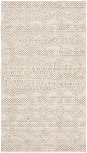 Vista 37 de SAFAVIEH Natura Collection - Alfombra decorativa de 2 x 3 pies, color beige y marfil, hecha a mano de lana tribal marroquí y algodón, ideal