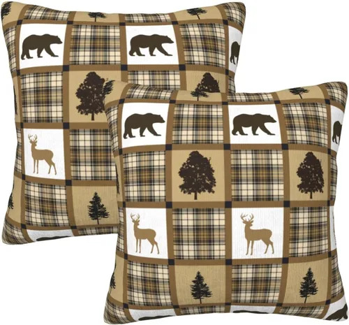Vista 23 de Juego de 2 fundas de almohada de estilo étnico vintage, estampado geométrico azteca, étnico, tribal, para dormitorio, sala de estar, sofá