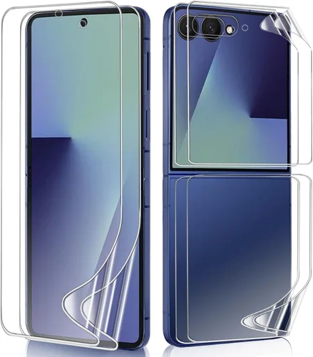 Vista 11 de 2 juegos de protectores de pantalla para Samsung Galaxy Z Flip 4, película interior de hidrogel de TPU + protector de pantalla frontal y trasera HD