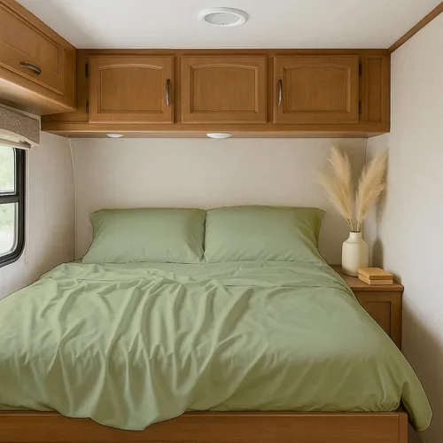 Vista 14 de Shreem Linen Short King - Sábanas de 72 x 75 pulgadas, 100% algodón egipcio, juego de ropa de cama de 4 piezas, se adapta a colchones de caravana