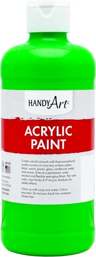Vista 13 de Handy Art Pintura acrílica, juego de 12 colores, botellas de 16 onzas, acrílico líquido para estudiantes semibrillante, consistencia de flujo