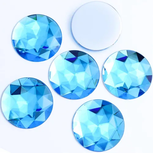 Vista 21 de Diamantes de imitación de parte trasera plana extra grandes de 2.047 in, 6 piezas redondas de acrílico ámbar grandes con parte trasera plana