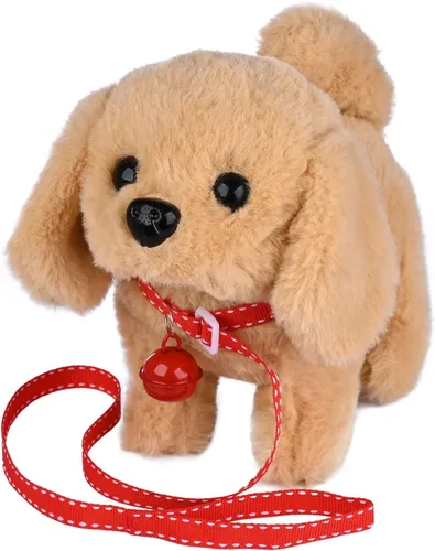 Vista 8 de WorWoder Cachorro de peluche de Alaska, perro electrónico interactivo para mascotas, caminar, ladrar, mover la cola, estirar, animal de compañía