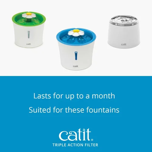 Vista 7 de Filtros de repuesto originales Catit Triple Action para fuente de agua, paquete de 2 - Filtros de repuesto oficiales para fuentes de agua potable