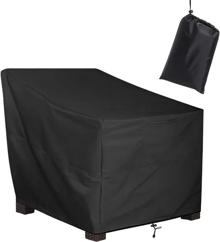 Vista 12 de ALSTER Fundas para Sillas de Patio Impermeables, Fundas para Sillas de Exterior (32" L x 37" A x 36" Al), Fundas de Muebles Negras Duraderas e