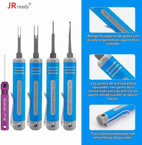 Vista 5 de JRready ST5253 - Herramienta de extracción de conectores de pines de 0.079 in, kit de herramientas de extracción de terminales de 0.118 in