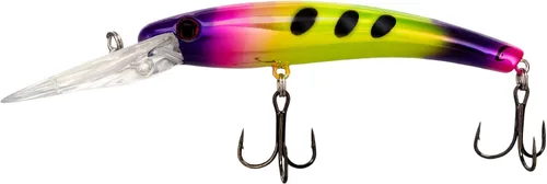 Vista 14 de Bill Lewis Pesca Lipless Realista Trolling Preciso Walleye Crankbait Lite con dos grandes Mustad Triple Grips BH Wonderbread en blanco
