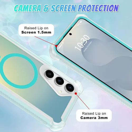 Vista 281 de Bonoma - Funda compatible con Samsung Galaxy S21 Plus, diseño de corazón con purpurina, color rosa Support for MagSafe, Plating Magnetic Case TPU