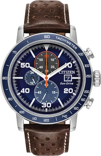 Vista 12 de Citizen Men's Eco-Drive Weekender Brycen Chronograph Watch in Stainless Steel