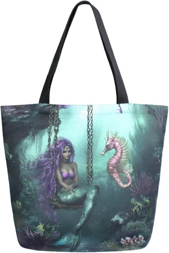 Vista 64 de Chic Funny Cute Pattern Big Handle Extra Large Shoulder Tote Bag for Beach Travel Weekender Gym Grocery Shopping