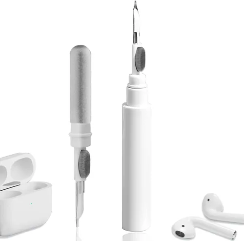 Vista 8 de Kit limpiador para auriculares, kit de limpieza para Airpods Pro 1 2 3, herramienta de limpieza multifunción con cepillo, esponja de vellón