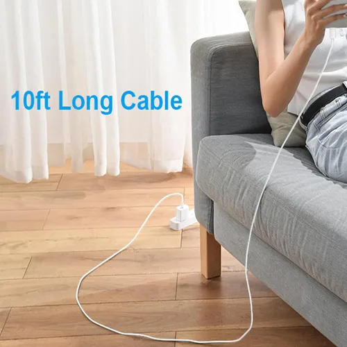 Vista 5 de Cargador rápido para iPhone [certificado MFi], bloque de carga rápido para iPhone de 2 unidades USB C con cable USB C a Lightning de 10 pies