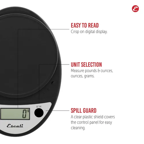 Vista 3 de Escali Primo - Báscula digital de alimentos multifuncional para cocina y báscula de hornear para medir peso con precisión y control de porciones