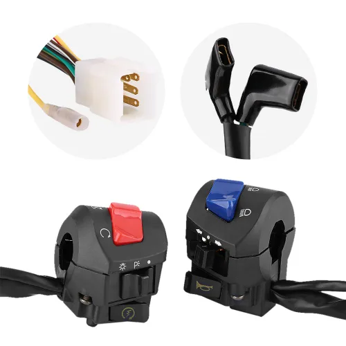 Vista 3 de Kit completo de control de manillar de motocicleta, ajuste universal con intermitentes de bocina para faros delanteros para todas las motocicletas