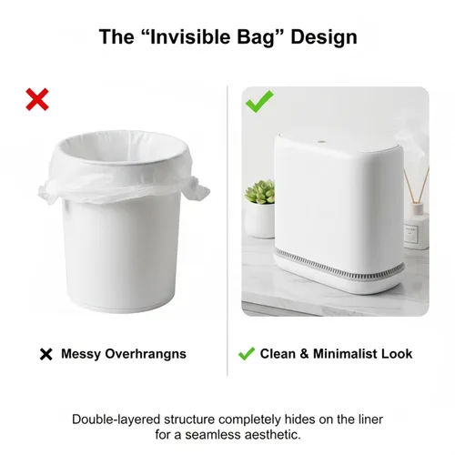 Vista 10 de MOPALL Cubo de basura a prueba de perros con tapa, cubo de basura delgado de baño de 3.3 galones con cubo interior, se adapta a bolsas estándar de 4