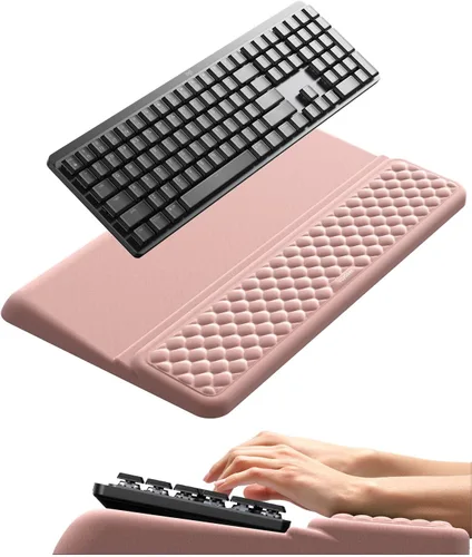Vista 9 de Vaydeer Reposamuñecas para teclado, soporte de teclado con soporte de muñeca, elevador ergonómico de espuma viscoelástica suave para 60% -65%