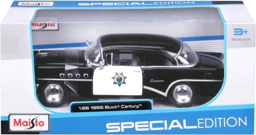 Vista 7 de Maisto 1:26 Escala 1955 Buick Century Vehículo fundido a presión (los estilos pueden variar), negro, blanco