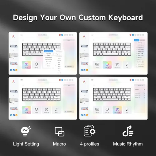 Vista 7 de KEMOVE K61SE - Teclado mecánico para juegos, 60 % con cable RGB retroiluminado N-Key Rollover compacto mini teclado de 61 teclas para PC portátil