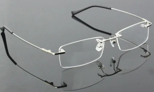 Vista 4 de Agstum Blue Light Blocking Glasses - Flexible Rimless Titanium Alloy Eyeglasses Frames Clear Lens