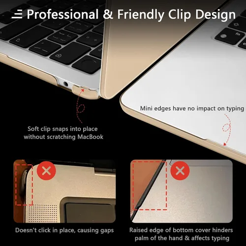 Vista 8 de Funda para MacBook Air M5/M4/M3/M2 de 15 pulgadas 2026 2025 2024 2023, compatible con el modelo (A3448/A3241/A3114/A2941), funda flexible para Peach