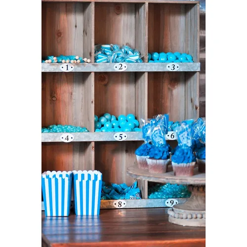 Vista 3 de Mini bastones de caramelo (113 palitos envueltos individualmente) dulces de Navidad y fiesta (azul)