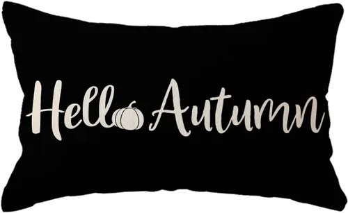 Vista 8 de ULOVE LOVE YOURSELF Hello Pumpkin - Funda de almohada lumbar de 12 x 20 pulgadas, decoración de otoño, funda de cojín rectangular decorativa