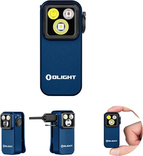 Vista 15 de OLIGHT Oclip Pro - Linterna recargable EDC con clip, Phantom Squadron Red Light, 500 Lumens Floodlight, Spotlight, Pocket-Sized, USB-C Charging