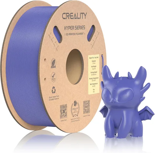 Vista 16 de Filamento PLA oficial de Creality Hyper de 1.75 mm, filamento PLA de alta velocidad de 30-600 mm/s para impresora 3D rápida, precisión dimensional