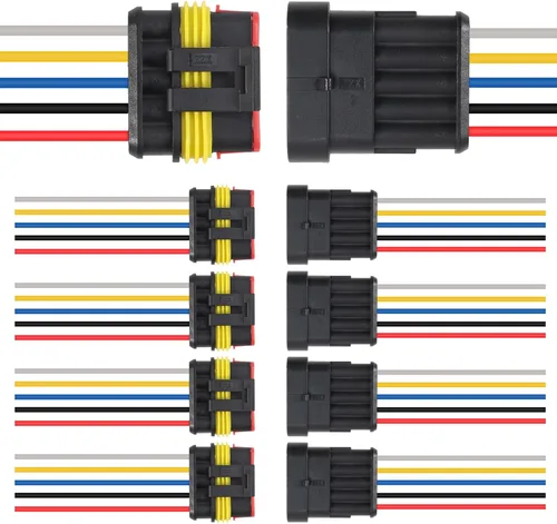 Vista 8 de 10 Piezas Conector de 1 Pin Impermeable Eléctrico Enchufe de 1 Pin Auto Cable Eléctrico Conectores de Desconexión Rápida Automotrices Conectores