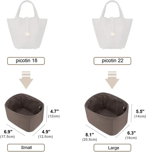 Vista 6 de Joqixon Organizador de bolso para bolsas de Picotin 1822, organizador de bolsas de nailon para bolso y bolso, organizador de bolsas de mano con 9
