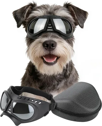 Vista 10 de Gafas de sol para perros de razas grandes, antirayos UV para protección facial completa, máscara para mascotas con agujeros transpirables